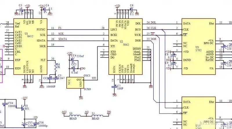 求助:新做的cd机音频输出异常(cdm4-310板 sm5842 pcm1702x2)