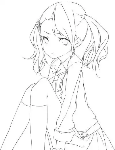 线稿 动漫 素描 速写 铅笔画 黑白