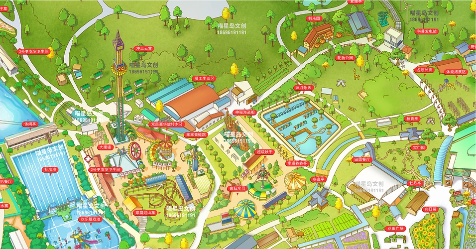 盈香生态园旅游手绘地图