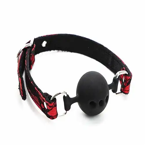 蕾丝带硅胶三孔口球成人另类情趣花色蕾丝束缚调教性爱辅助口塞