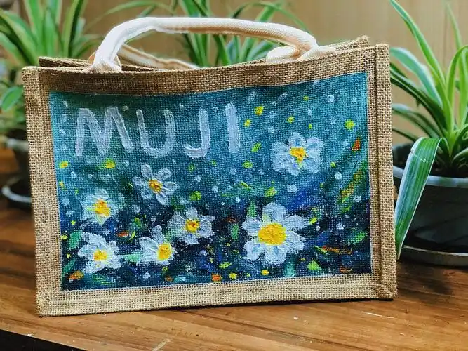 无印muji麻袋绘画diy