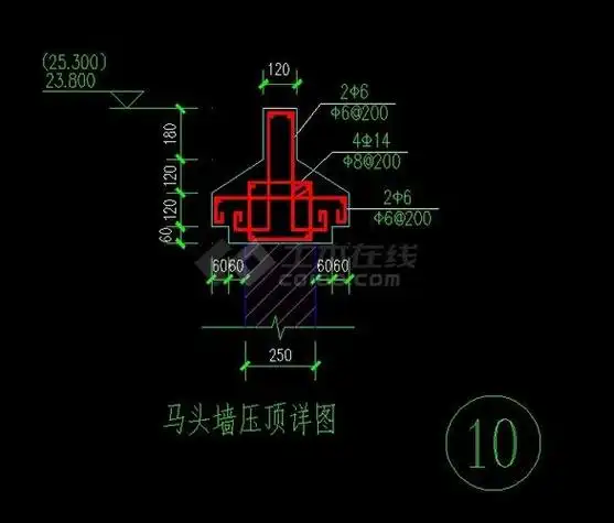 马头墙结构大样图压顶做法