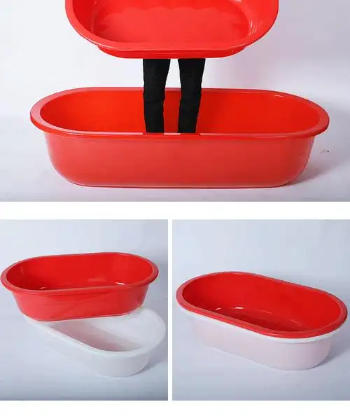 成人塑料洗澡盆家用儿童沐浴盆大号泡澡桶长方形洗衣养殖塑料长盆白色