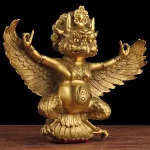 雷震子神像铜制藏传密宗金翅大鹏鸟摆件家居客厅玄关风水工艺品
