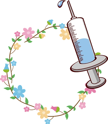 卡通注射器护士节花环