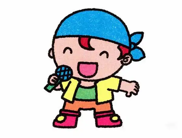 幼儿简笔画唱歌帅气小男孩的画法图片素描彩图-www.qqscb.com