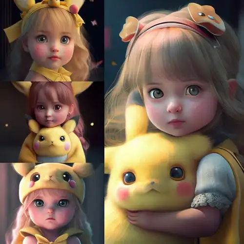 可爱天花板皮卡丘少女