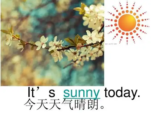 今天天气晴朗. its sunny today.