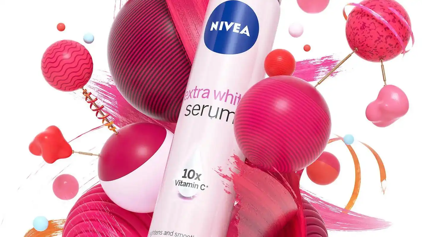 nivea 新包装广告设计 悬浮于空中的产品,简单的几何体堆 - 抖音