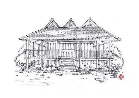 西双版纳傣族佛教建筑简笔画傣族竹楼立体简笔画傣族房子子的简笔画