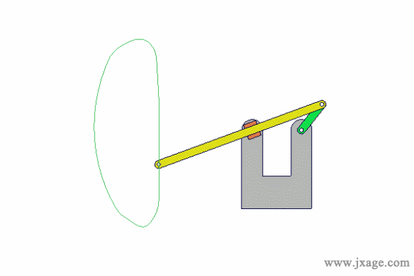 1.用曲柄摇块机构实现近似直线轨迹