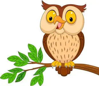 可爱的猫头鹰卡通上白色孤立zentangle 风格的装饰卡通猫头鹰.