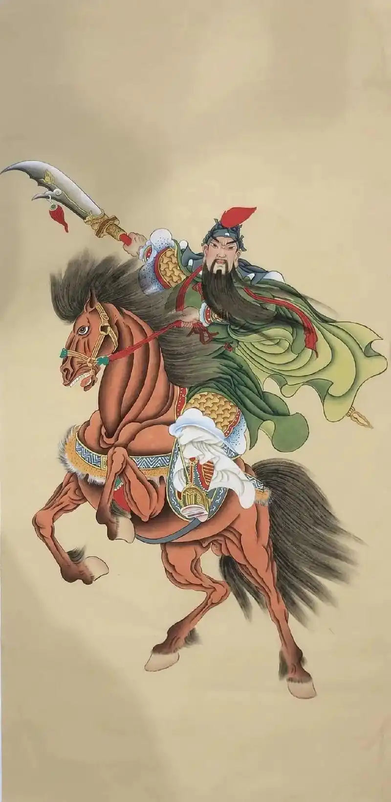 工笔画 #画画 关公 - 抖音