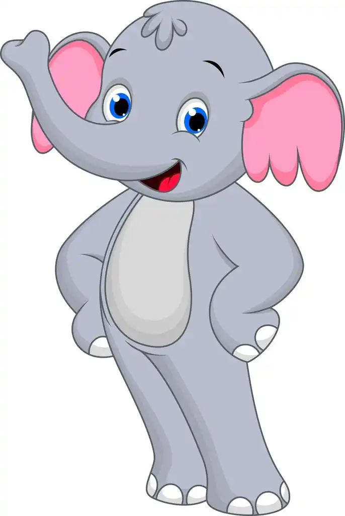 大象卡通片,有趣的程式化的大象