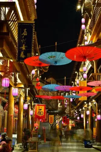 【四川乐山嘉定坊夜景摄影图片】四川省乐山市生活摄影_太平洋电脑网