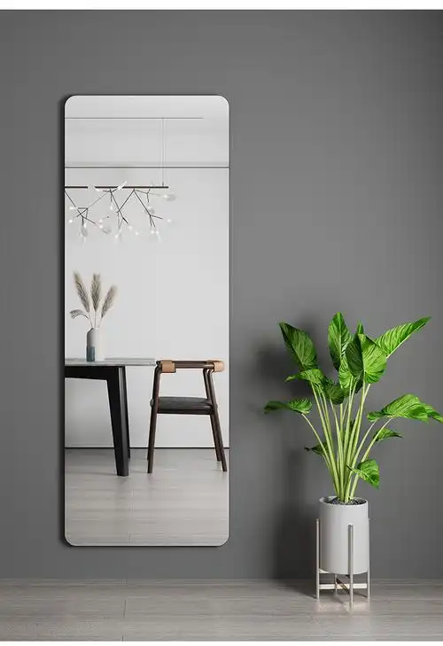 全身镜子贴墙自粘无框穿衣镜壁挂定制墙面粘贴家用轻奢玄关试衣镜