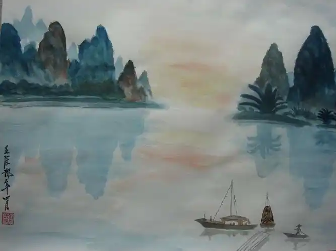 水中之山(水彩画)