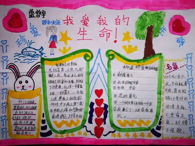 四(8)班生命主题教育手抄报展