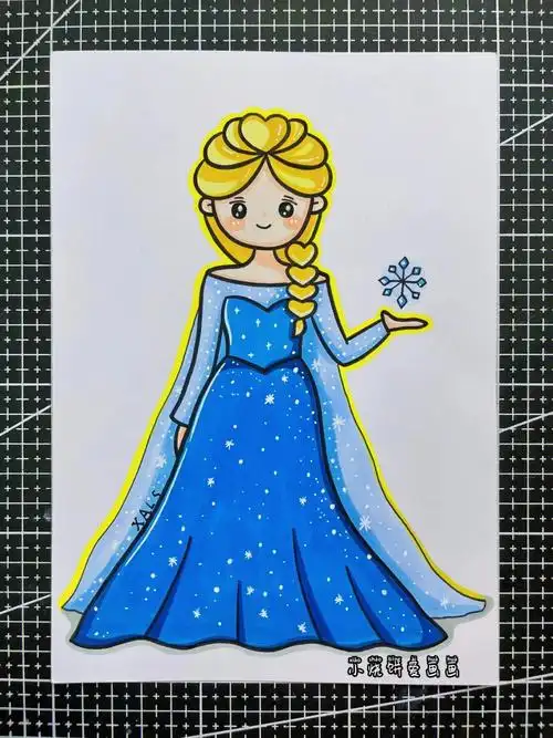 艾莎公主 #简笔画 #马克笔儿童画 #绘画教程