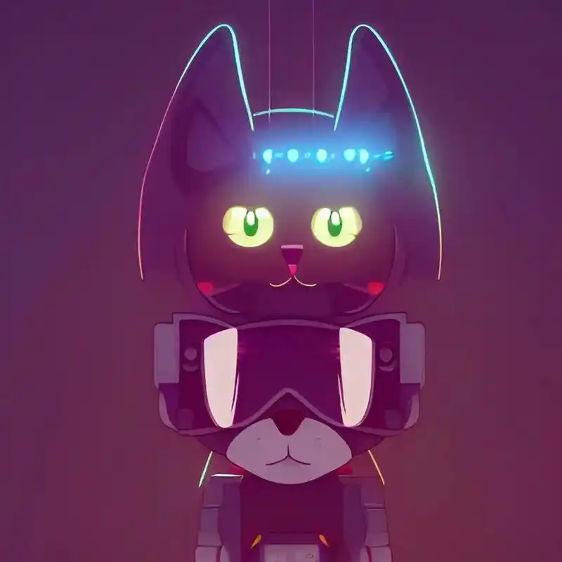 机械猫来咯～#视觉艺术 #头像 #猫头像帅气 - 抖音