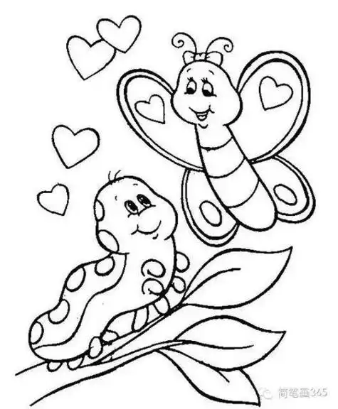 画破茧成蝶毛毛虫简笔画毛毛虫变蝴蝶简笔画儿童简笔画精品毛毛虫动物