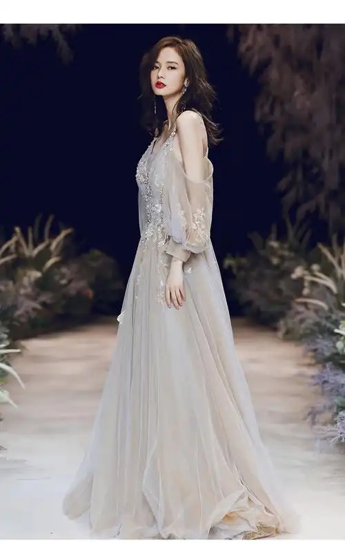 仙女晚礼服仙气飘纱梦幻宴会森系婚纱公主超仙年会气质主持人长款