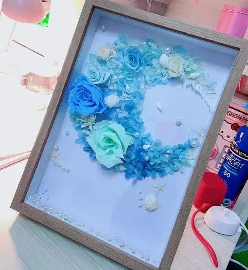 diy月亮花相框画