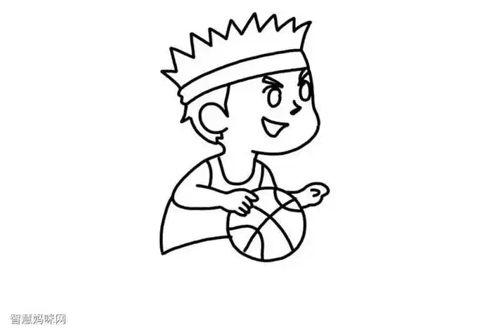 运动人物简笔画打篮球的小男孩怎么画