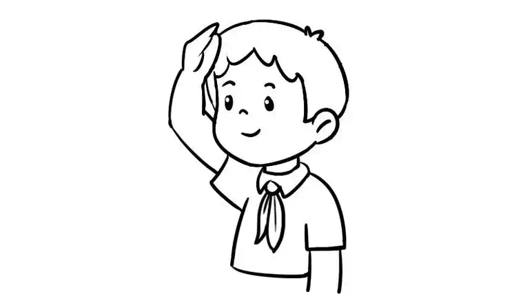 少先队员敬礼简笔画画法