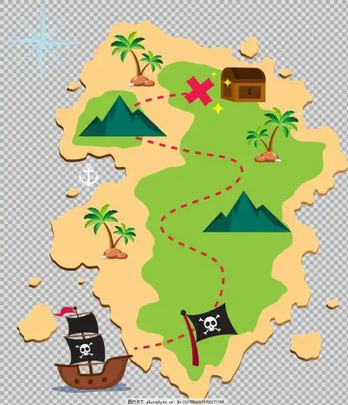 海盗简单藏宝图简笔画海盗藏宝图简笔画