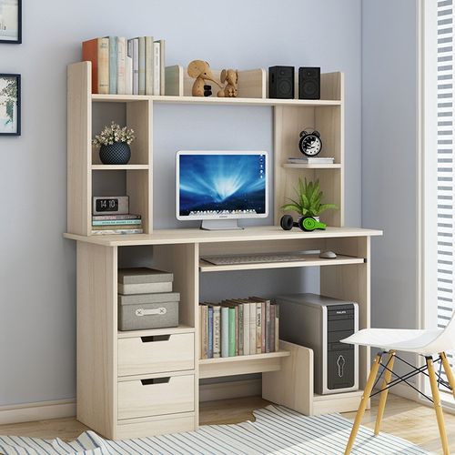 蔓斯菲尔(msfe)电脑桌多功能书桌书柜组合一体台式书桌家用学习桌简易