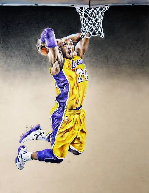 kobe bryant哪有那么多为什么|纯艺术|绘画|银粑粑_原创作品-站酷