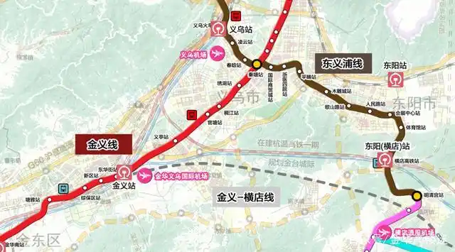 金华(金义都市区)轻轨布局规划;今后将有十来条"轻轨线路"