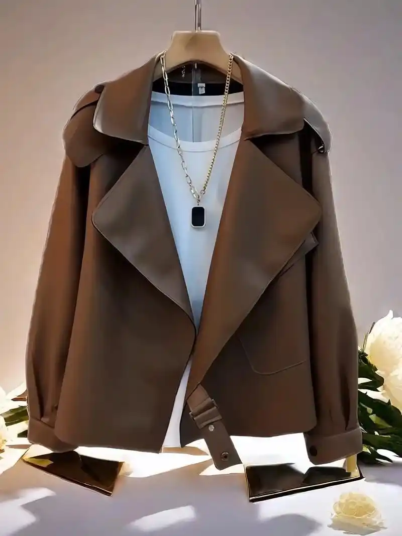 今天给大家推荐一款秋季新款大码女装——韩版气质时髦pu皮衣! - 抖音