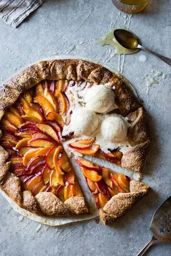 honey cardamom stone fruit galette {gluten-free}