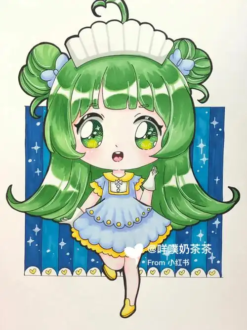 画画  #马克笔绘画  #绘画  #q版  #马克笔  #动漫  #动漫手绘