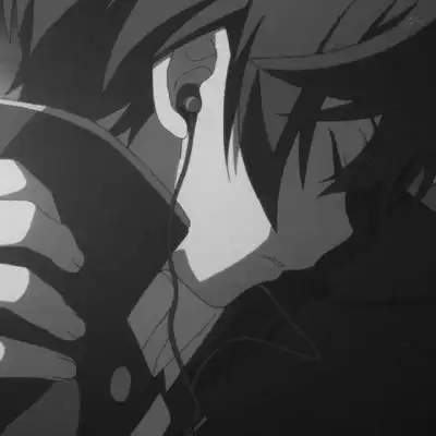 二兽: 丧系黑白伤感动漫男生头像