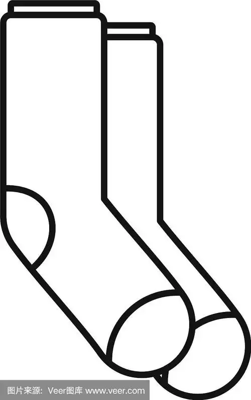 冬季袜子图标轮廓风格