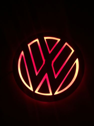 发光车标大众5d双色led车标灯普桑前标途昂后标带刹车非专用改装