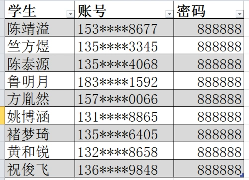 输入对应账号密码即可登录(账号为各位家长的手机号码)