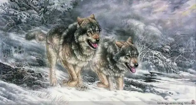 水墨人生 左进伟画狼 - 抖音