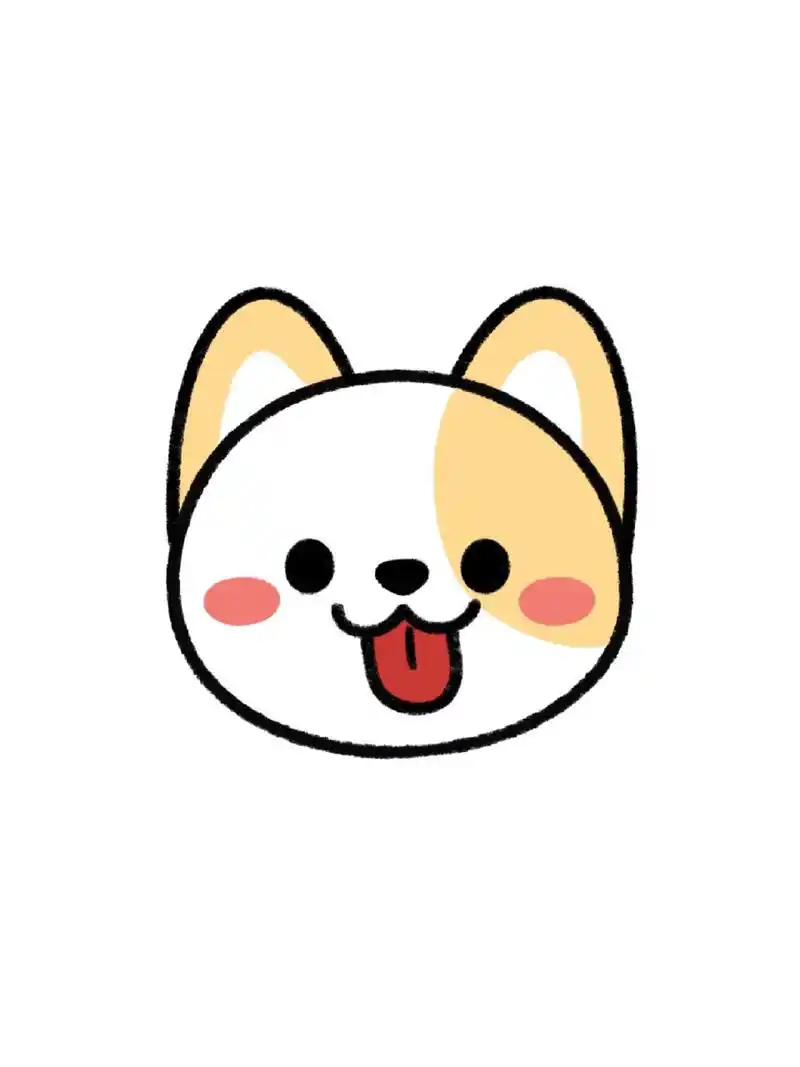 手残党学简笔画附教程✏️3秒画只小狗 今天来用圈画个小狗狗,很