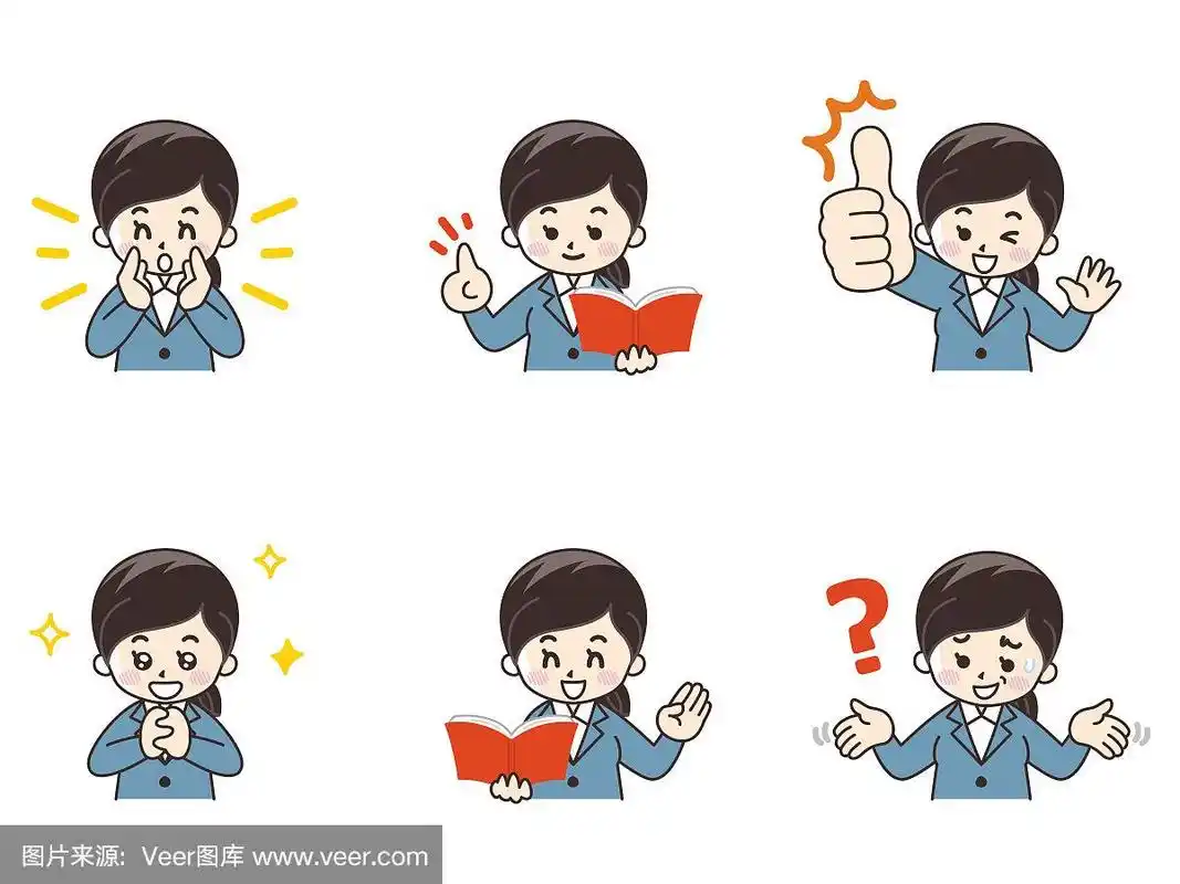 女教师做各种手势