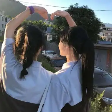 闺蜜头像两人小清新真人仙气高清图片