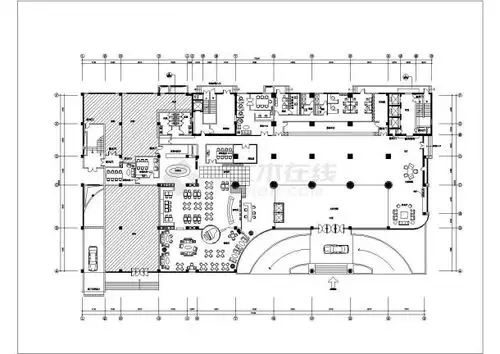 酒店大堂建筑设计平面布局图