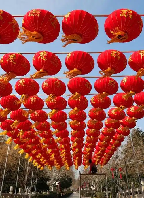 春节临近,各地居民选购春联,福字,灯笼等节庆饰品,并组织各类文化活动