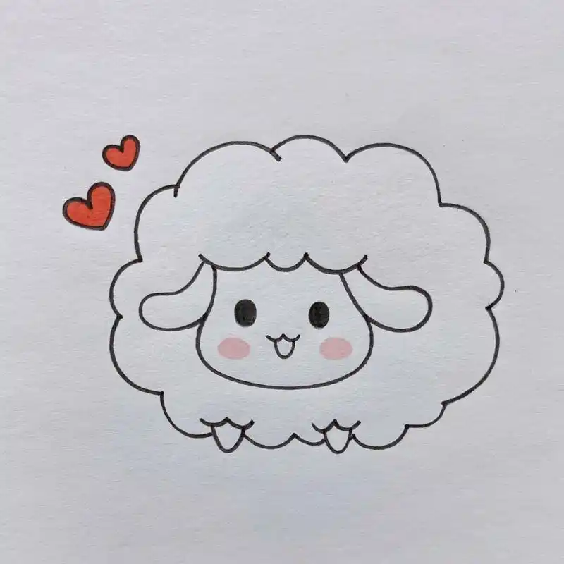 小绵羊简笔画教程
