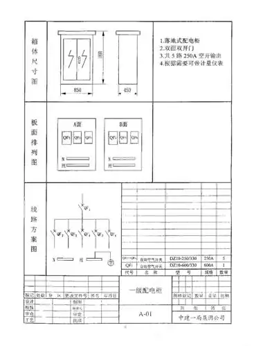 配电箱标准配盘图