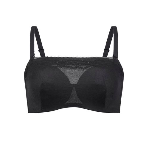 华歌尔浮光 蕾丝聚拢提升稳定可拆肩带抹胸式文胸 wb30a4