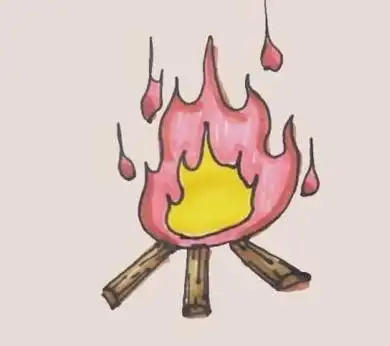 火堆简笔画简单画法步骤图解教程 简笔画免费下载 钻木取火图片大全